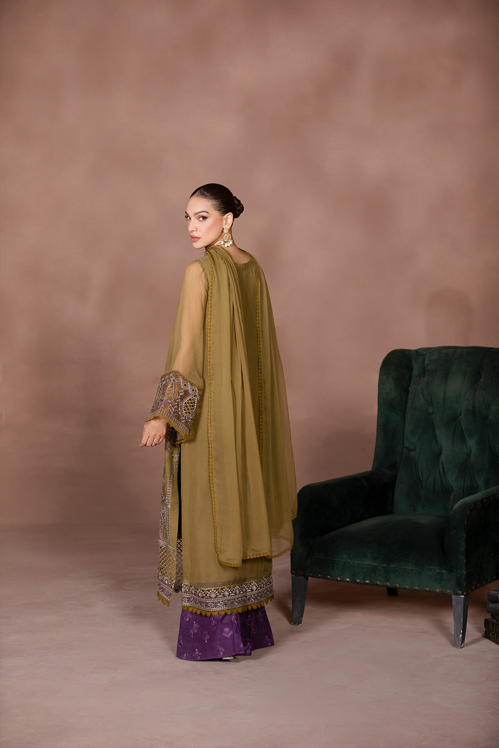 Flossie | Studio RTW | TANSY GREEN - by - Libasekhas UK - Registered Vendor of : Flossie - 100% Original Designer Dresss