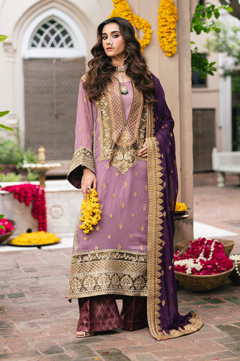 Maryum N Maria | Gulnaar Formals | 3 Piece Embroidered Chiffon KAMILLA - FSU5654 - by Libasekhas UK - Registered Vendor of : Maryum N Maria - 100% Original Designer Dress