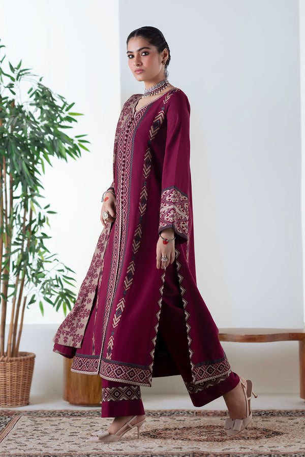 Maryum N Maria | Noore Winters 25 | 3 Piece Embroidered Khaddar MALALAI - FSU5670 - by Libasekhas UK - Registered Vendor of : Maryum N Maria - 100% Original Designer Dress