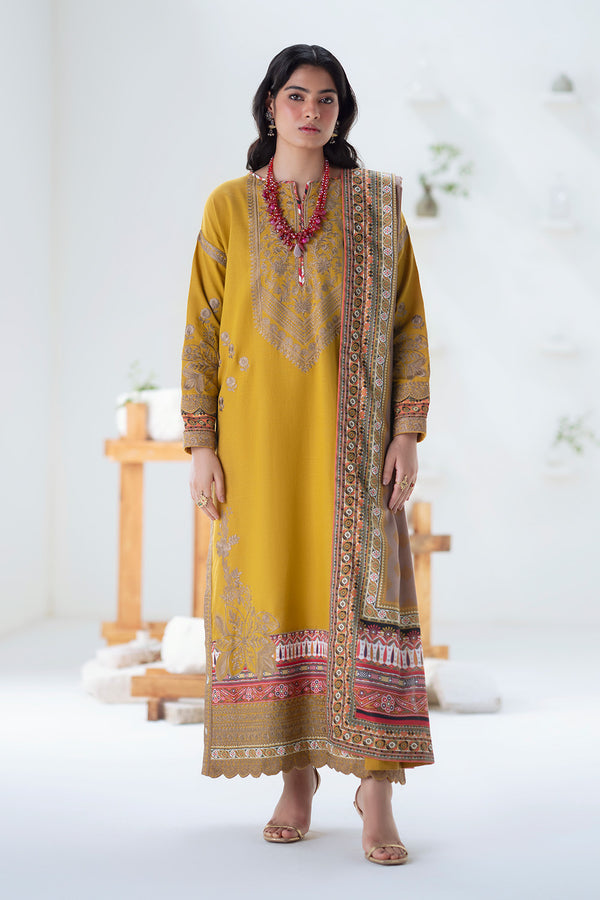 Maryum N Maria | Noore Winters 25 | 3 Piece Embroidered Khaddar APANA - FSU5671 - by Libasekhas UK - Registered Vendor of : Maryum N Maria - 100% Original Designer Dress