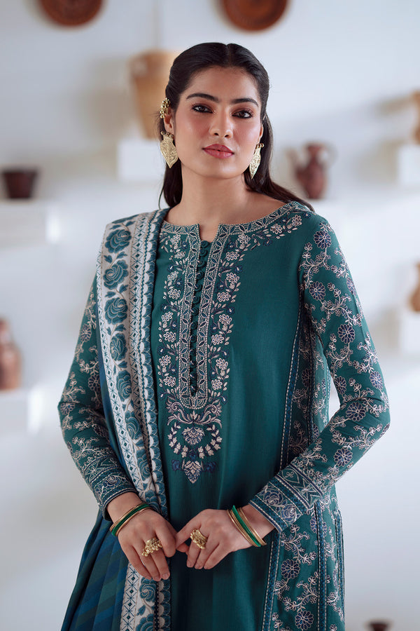 Maryum N Maria | Noore Winters 25 | 3 Piece Embroidered Khaddar SERINA - FSU5675 - by Libasekhas UK - Registered Vendor of : Maryum N Maria - 100% Original Designer Dress