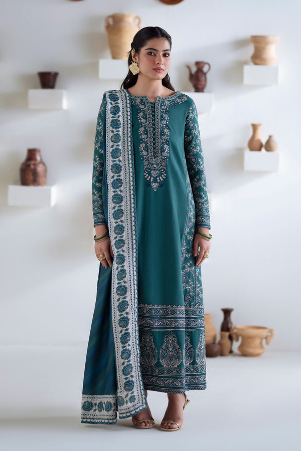 Maryum N Maria | Noore Winters 25 | 3 Piece Embroidered Khaddar SERINA - FSU5675 - by Libasekhas UK - Registered Vendor of : Maryum N Maria - 100% Original Designer Dress