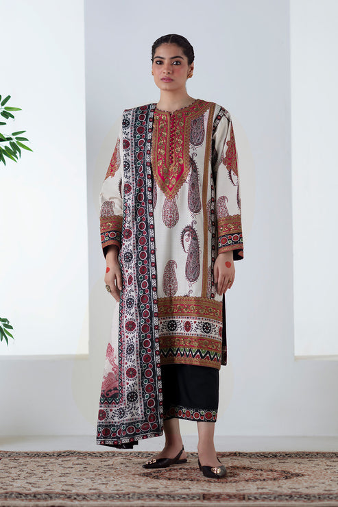 Maryum N Maria | Noore Winters 25 | 3 Piece Embroidered Khaddar ZOHAL - FSU5678 - by Libasekhas UK - Registered Vendor of : Maryum N Maria - 100% Original Designer Dress