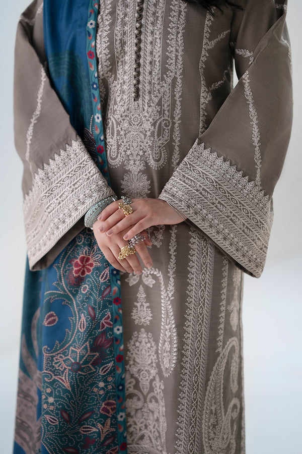 Maryum N Maria | Noore Winters 25 | 3 Piece Embroidered Khaddar ANGEZA - FSU5679 - by Libasekhas UK - Registered Vendor of : Maryum N Maria - 100% Original Designer Dress