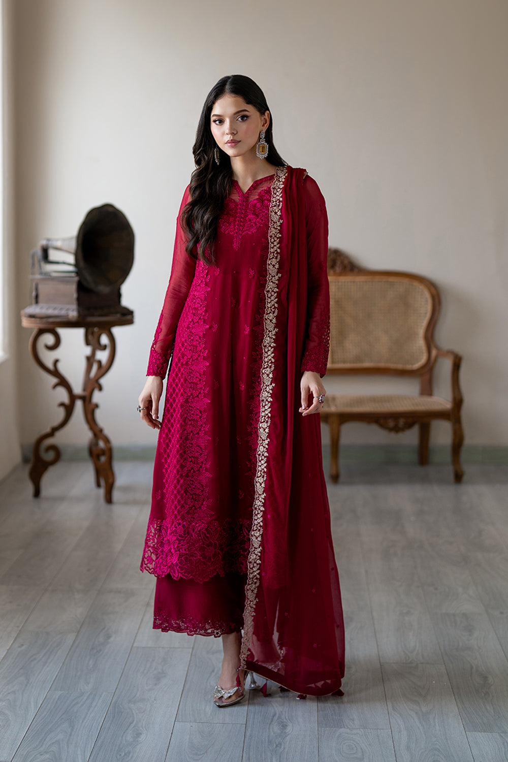 Azure | Ensembles | Fuchsia Blaze - by Libasekhas UK - Registered Vendor of : Azure - 100% Original Designer Dress