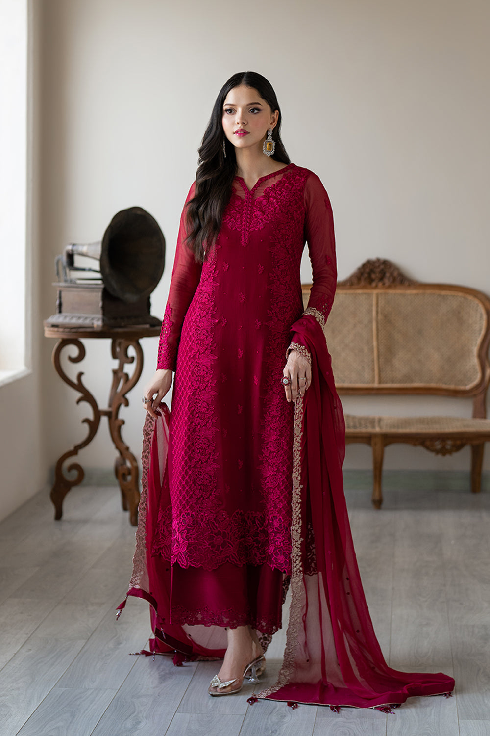 Azure | Ensembles | Fuchsia Blaze - by Libasekhas UK - Registered Vendor of : Azure - 100% Original Designer Dress