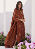 Farah Talib Aziz | Zaza Luxe Pret 24 | NOEMIE CHOCOLATE EMBROIDERED RAW SILK SHIRT AND DUPATTA - by - Libasekhas UK - Registered Vendor of : Farah Talib Aziz - 100% Original Designer Dresss