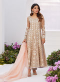 Farah Talib Aziz | Zaza Luxe Pret 24 | CHARLENE SAND EMBROIDERED KALIDAAR WITH DUPATTA - by - Libasekhas UK - Registered Vendor of : Farah Talib Aziz - 100% Original Designer Dresss