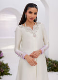Farah Talib Aziz | Zaza Luxe Pret 24 | LIQUE SILVER OMBRE EMBELLISHED KAFTAAN CUT SHIRT - by - Libasekhas UK - Registered Vendor of : Farah Talib Aziz - 100% Original Designer Dresss