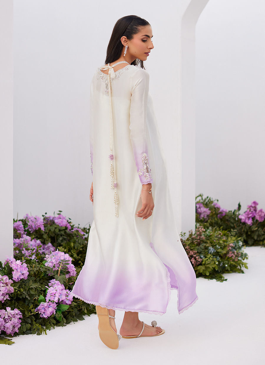 Farah Talib Aziz | Zaza Luxe Pret 24 | LYA IVORY EMBELLISHED RAW SILK SHIRT AND DUPATTA - by - Libasekhas UK - Registered Vendor of : Farah Talib Aziz - 100% Original Designer Dresss