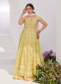 Farah Talib Aziz | Zaza Luxe Pret 24 | REINE KIWI EMBROIDERED EMBELLISHED KALIDAAR - by - Libasekhas UK - Registered Vendor of : Farah Talib Aziz - 100% Original Designer Dresss