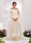 Farah Talib Aziz | Zaza Luxe Pret 24 | MAELLE IVORY EMBROIDERED AND EMBELLISHED KALIDAAR - by - Libasekhas UK - Registered Vendor of : Farah Talib Aziz - 100% Original Designer Dresss