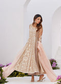 Farah Talib Aziz | Zaza Luxe Pret 24 | CHARLENE SAND EMBROIDERED KALIDAAR WITH DUPATTA - by - Libasekhas UK - Registered Vendor of : Farah Talib Aziz - 100% Original Designer Dresss