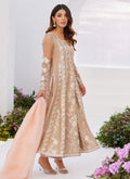 Farah Talib Aziz | Zaza Luxe Pret 24 | CHARLENE SAND EMBROIDERED KALIDAAR WITH DUPATTA - by - Libasekhas UK - Registered Vendor of : Farah Talib Aziz - 100% Original Designer Dresss
