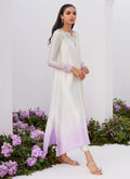 Farah Talib Aziz | Zaza Luxe Pret 24 | LIQUE SILVER OMBRE EMBELLISHED KAFTAAN CUT SHIRT - by - Libasekhas UK - Registered Vendor of : Farah Talib Aziz - 100% Original Designer Dresss