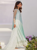Farah Talib Aziz | Zaza Luxe Pret 24 | SOLENE AQUA OMBRE EMBELLISHED COLUMN SHIRT WITH EMBROIDERED KALIDAAR SLIP - by - Libasekhas UK - Registered Vendor of : Farah Talib Aziz - 100% Original Designer Dresss