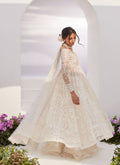 Farah Talib Aziz | Zaza Luxe Pret 24 | MAELLE IVORY EMBROIDERED AND EMBELLISHED KALIDAAR - by - Libasekhas UK - Registered Vendor of : Farah Talib Aziz - 100% Original Designer Dresss