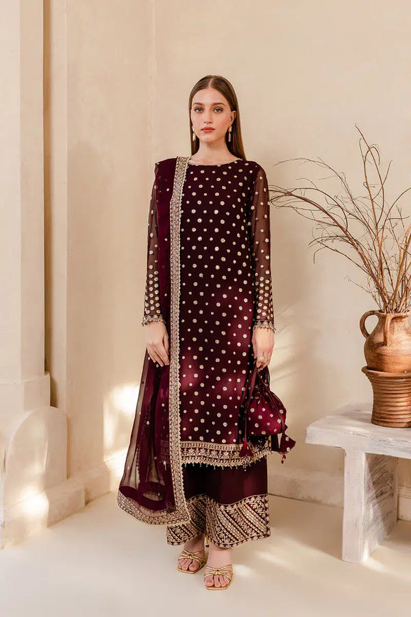 Farasha | Ritzier Festive Formals | Mulberry Glaze - by - Libasekhas UK - Registered Vendor of : Farasha - 100% Original Designer Dresss