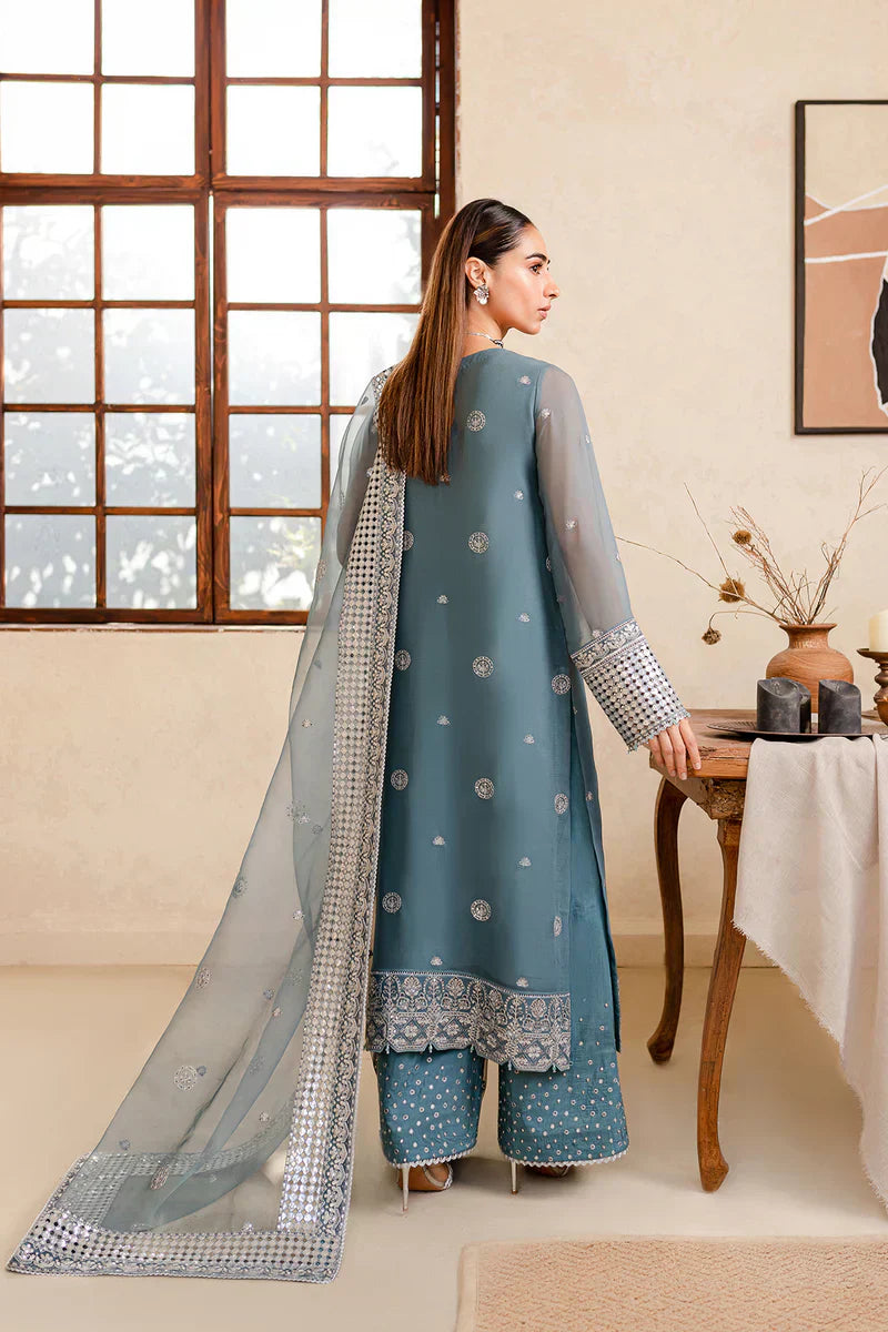 Farasha | Ritizer Festive Formals | Aqua Flora - by - Libasekhas UK - Registered Vendor of : Farasha - 100% Original Designer Dresss