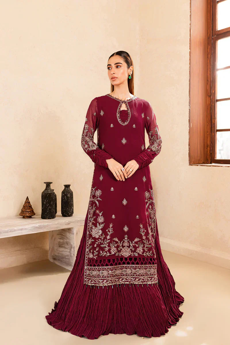 Farasha | Ritizer Festive Formals | Majestic Rouge - by - Libasekhas UK - Registered Vendor of : Farasha - 100% Original Designer Dresss