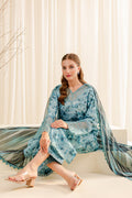 Farasha | Printed Essentials | AQUA BERYL - by - Libasekhas UK - Registered Vendor of : Farasha - 100% Original Designer Dresss
