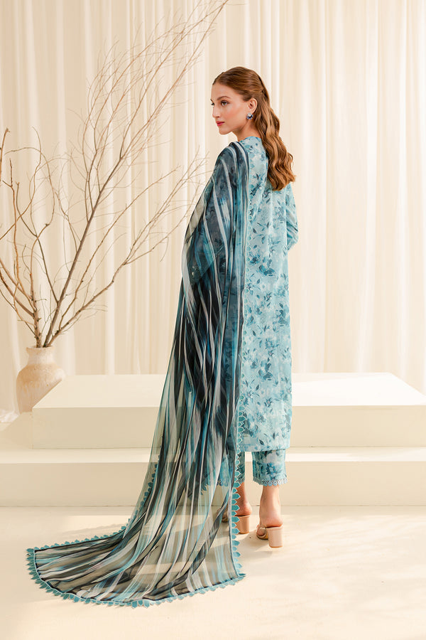 Farasha | Printed Essentials | AQUA BERYL - by - Libasekhas UK - Registered Vendor of : Farasha - 100% Original Designer Dresss