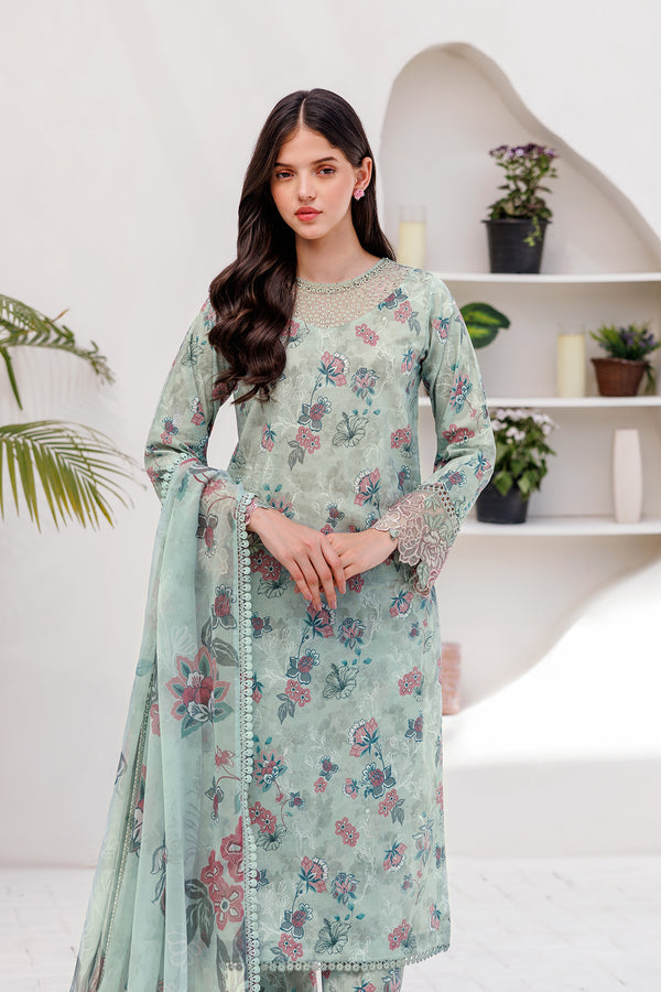 Farasha | Printed Essentials | MINT BREEZE - by - Libasekhas UK - Registered Vendor of : Farasha - 100% Original Designer Dresss