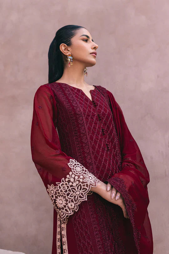 Azure | Embroidered Ensembles 3 Pcs | Fire Lily - Libasekhas