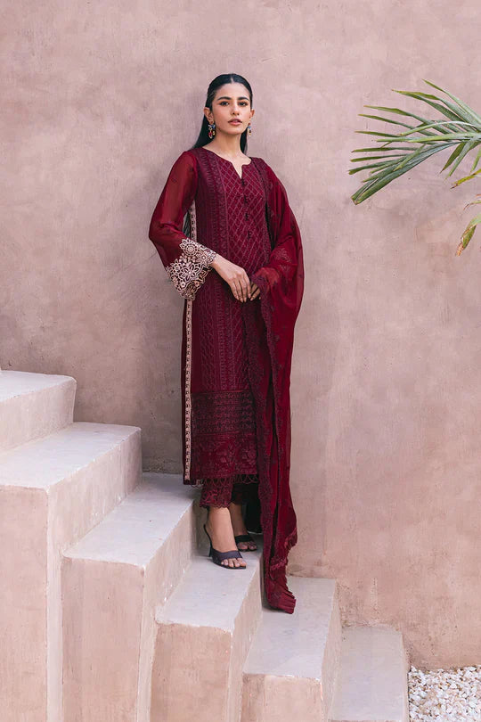 Azure | Embroidered Ensembles 3 Pcs | Fire Lily - Libasekhas