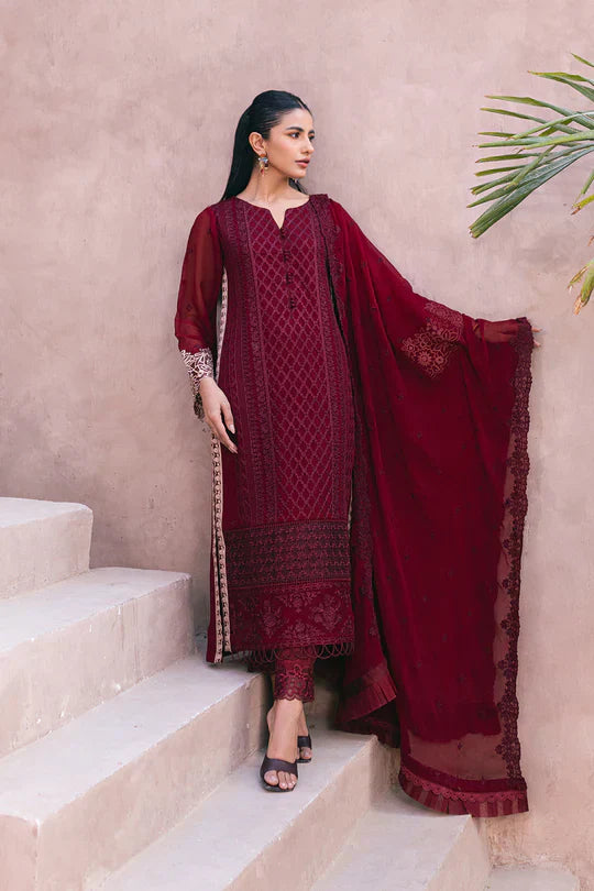 Azure | Embroidered Ensembles 3 Pcs | Fire Lily - Libasekhas