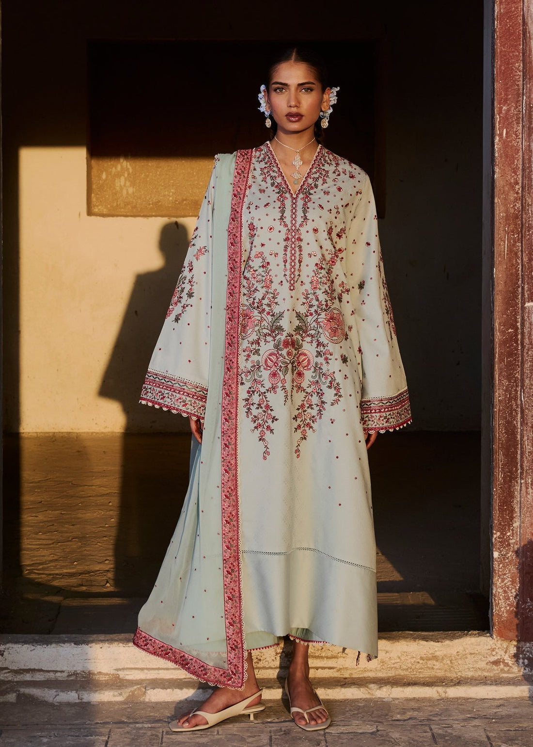 Hussain Rehar | Zan SS26 | Firuz - by Libasekhas UK - Registered Vendor of : Hussain Rehar - 100% Original Designer Dress