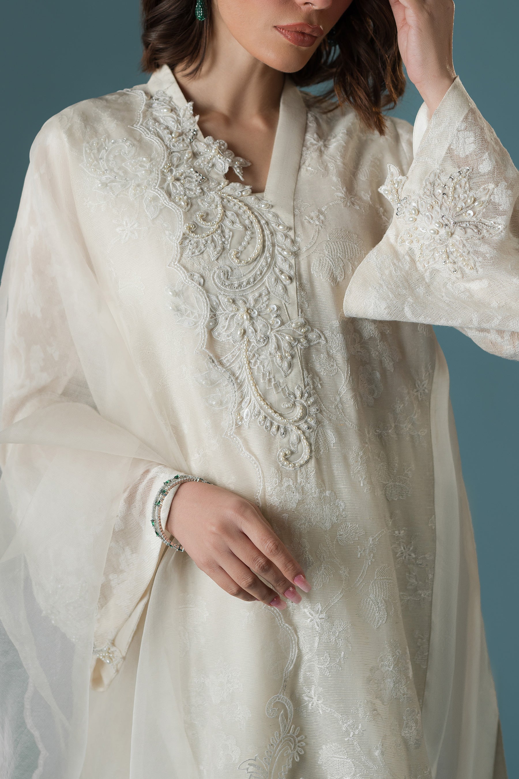 Ammara Khan | Flo 25 | Chandni Rani Long Kurta Set (D-11) - by - Libasekhas UK - Registered Vendor of : Ammara Khan - 100% Original Designer Dresss