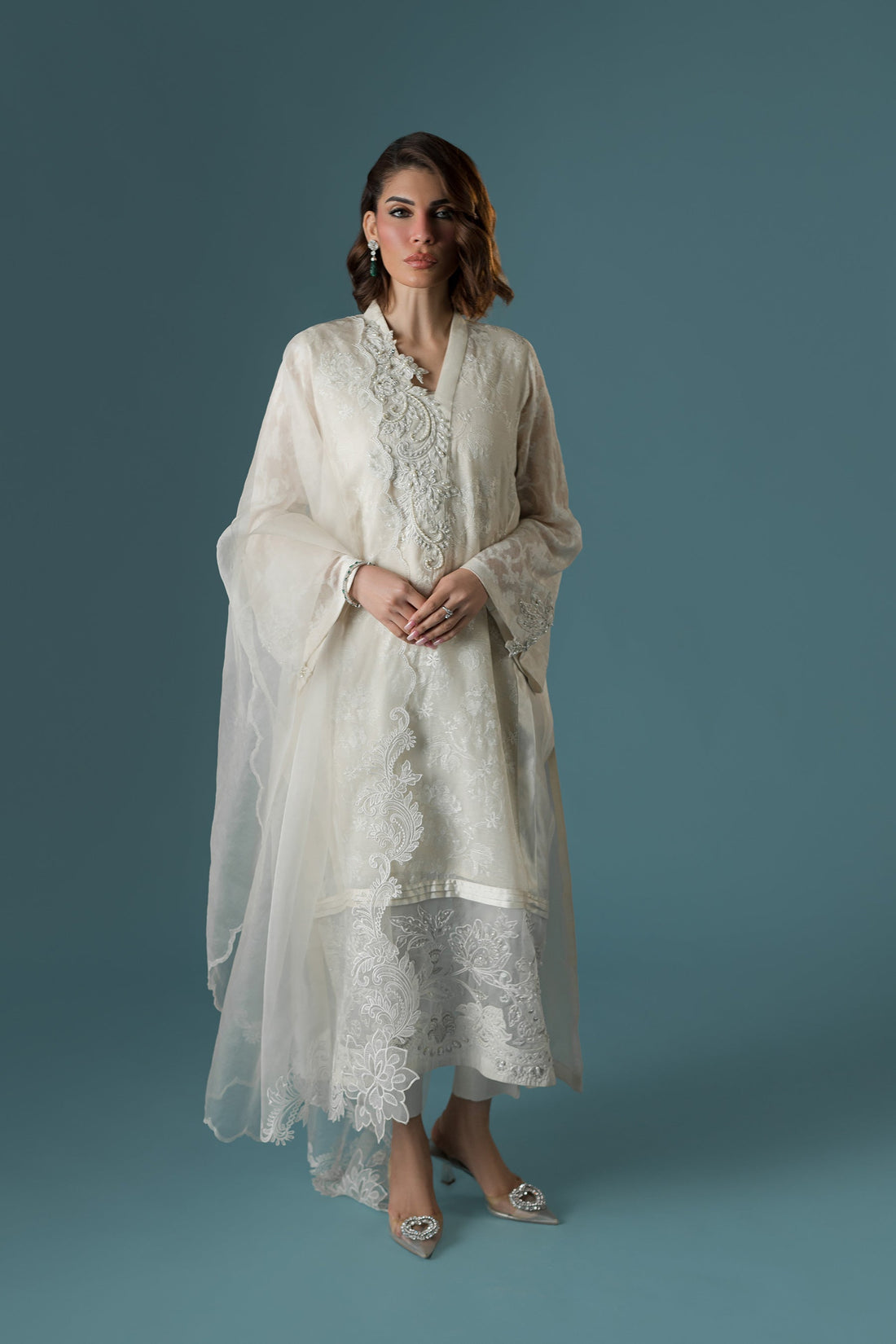 Ammara Khan | Flo 25 | Chandni Rani Long Kurta Set (D-11) - by - Libasekhas UK - Registered Vendor of : Ammara Khan - 100% Original Designer Dresss