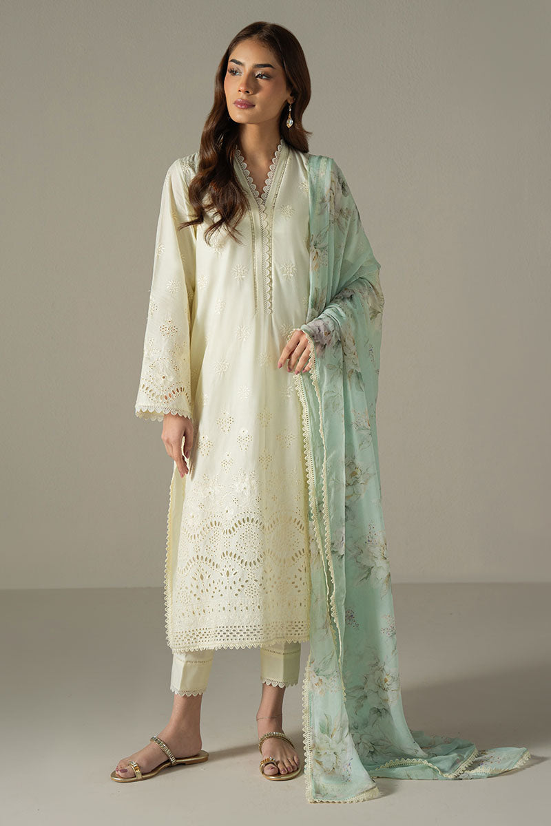Cross Stitch | Chikankari Lawn 25 | FLORAL MELODY - by - Libasekhas UK - Registered Vendor of : Cross Stitch - 100% Original Designer Dresss