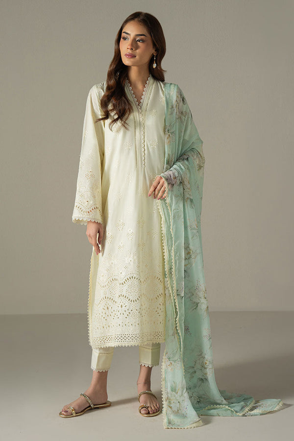 Cross Stitch | Chikankari Lawn 25 | FLORAL MELODY - by - Libasekhas UK - Registered Vendor of : Cross Stitch - 100% Original Designer Dresss