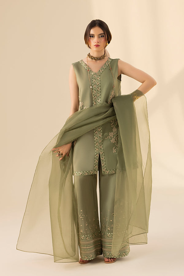 Erum Khan | Lillia Summer Edit | Olive Bloom - by - Libasekhas UK - Registered Vendor of : Erum Khan - 100% Original Designer Dresss