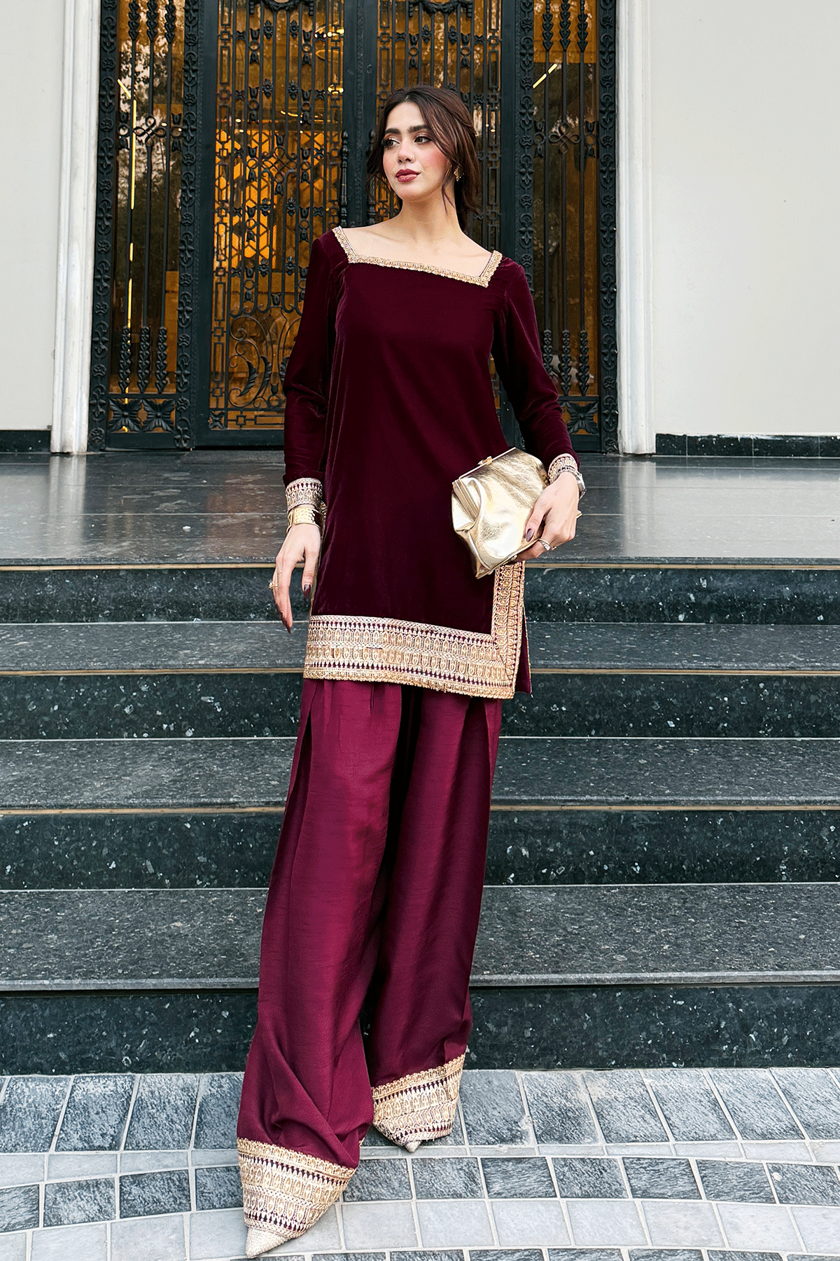 Erum Khan | Velvet Edit | Zariya - by Libasekhas UK - Registered Vendor of : Erum Khan - 100% Original Designer Dress