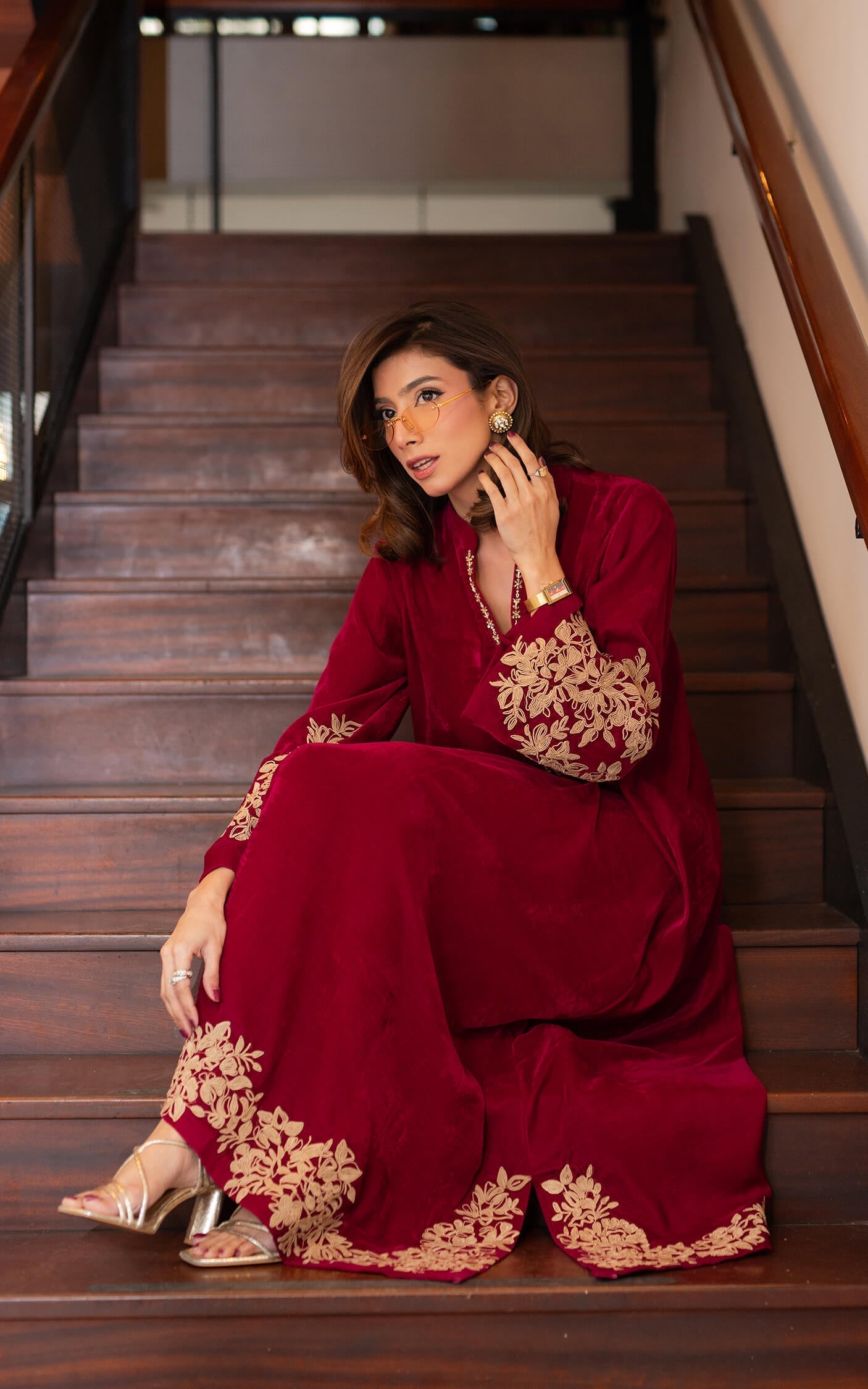 Asifa and Nabeel | Zephyr Formals | Fuchsia Royalty Kaftan - by Libasekhas UK - Registered Vendor of : Asifa and Nabeel - 100% Original Designer Dress