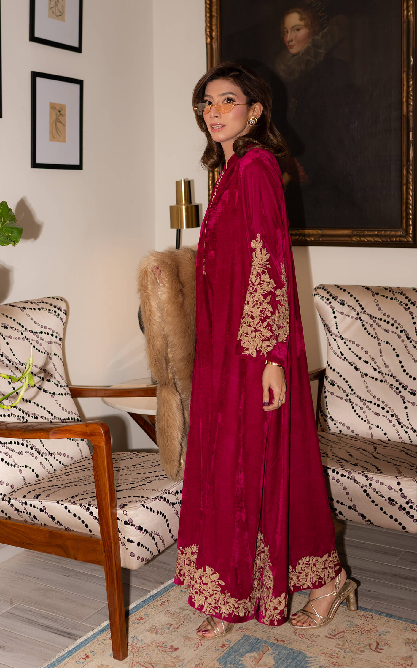 Asifa and Nabeel | Zephyr Formals | Fuchsia Royalty Kaftan - by Libasekhas UK - Registered Vendor of : Asifa and Nabeel - 100% Original Designer Dress