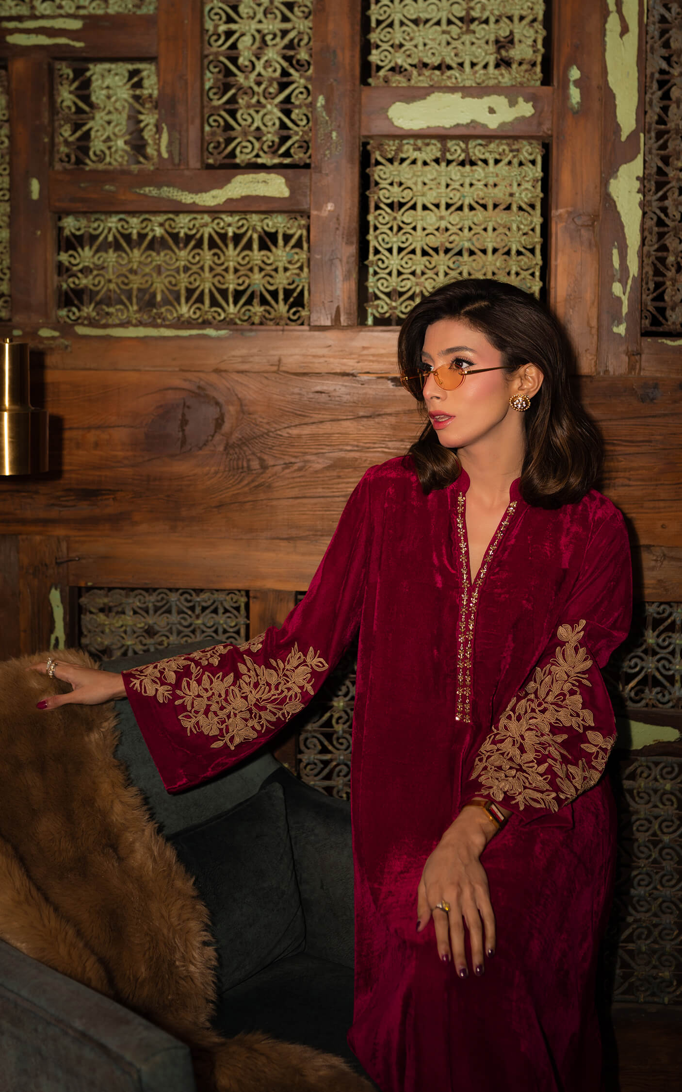 Asifa and Nabeel | Zephyr Formals | Fuchsia Royalty Kaftan - by Libasekhas UK - Registered Vendor of : Asifa and Nabeel - 100% Original Designer Dress