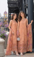 Noor by Saadia Asad | Eid Luxe Chikankari 26 | D6 - Apricot Allure - by Libasekhas UK - Registered Vendor of : Noor by Saadia Asad - 100% Original Designer Dress