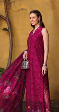 Noor by Saadia Asad | Luxury Eid Schiffli Laserkari 26 | D4 -Fuchia Elegance - by Libasekhas UK - Registered Vendor of : Noor by Saadia Asad - 100% Original Designer Dress