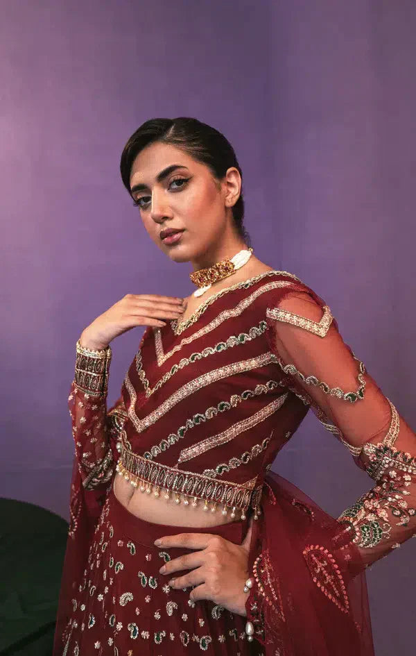 Gisele | Zarish Festive Collection 23 | Lalzari - by - Libasekhas UK - Registered Vendor of : Gisele - 100% Original Designer Dresss