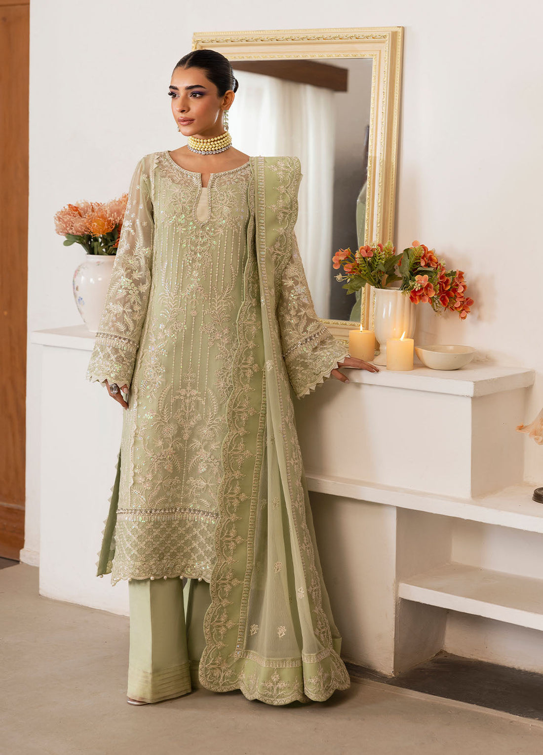 Gulaal | Reverie Embroidered Chiffon | VIRIDA - by - Libasekhas UK - Registered Vendor of : Gulaal - 100% Original Designer Dresss