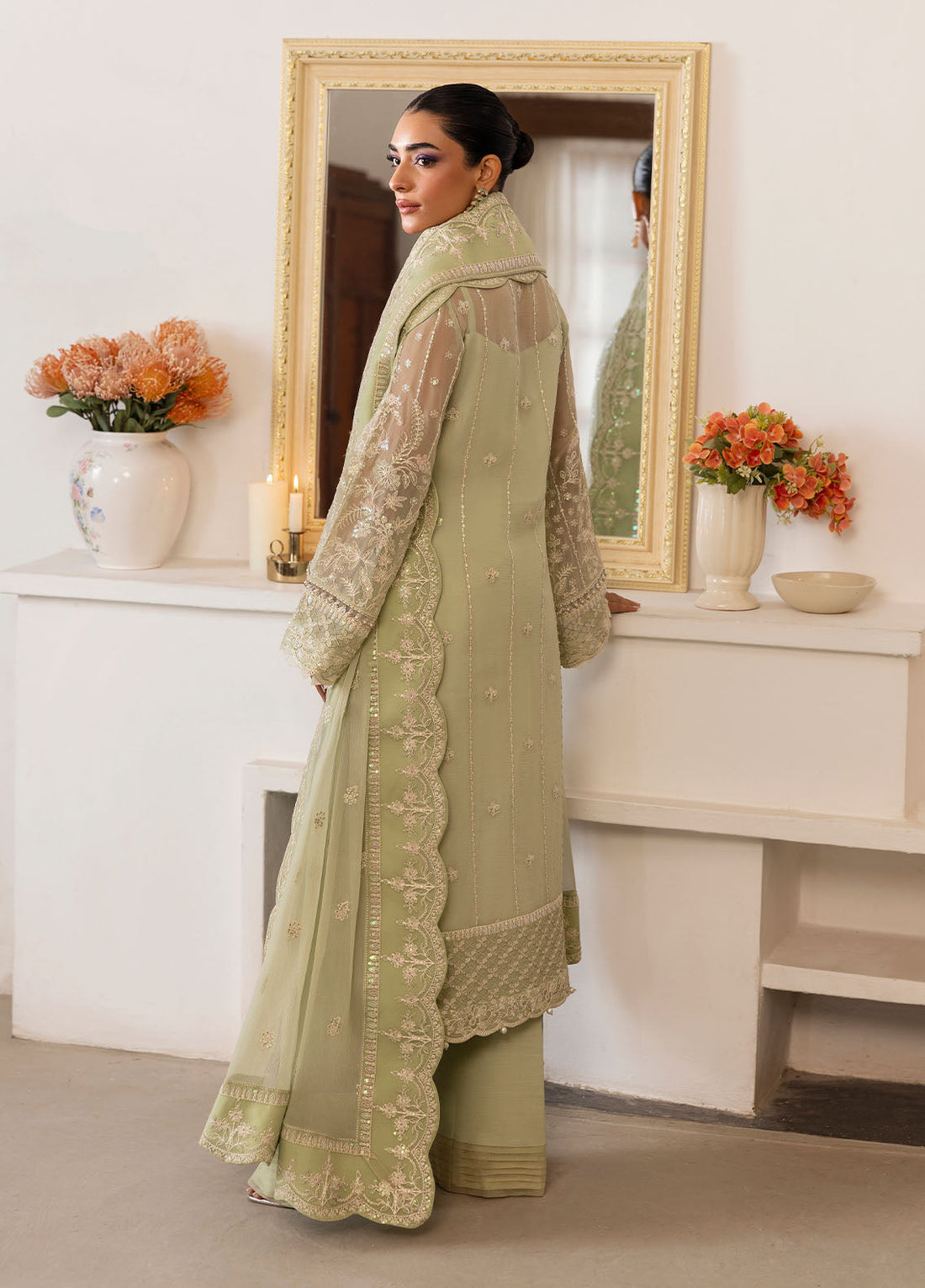 Gulaal | Reverie Embroidered Chiffon | VIRIDA - by - Libasekhas UK - Registered Vendor of : Gulaal - 100% Original Designer Dresss