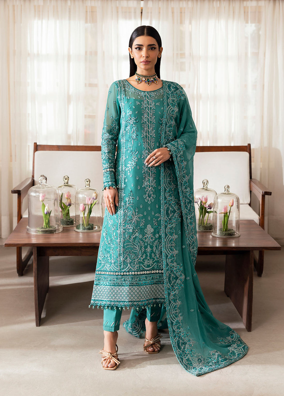 Gulaal | Reverie Embroidered Chiffon | MIRAL - by - Libasekhas UK - Registered Vendor of : Gulaal - 100% Original Designer Dresss