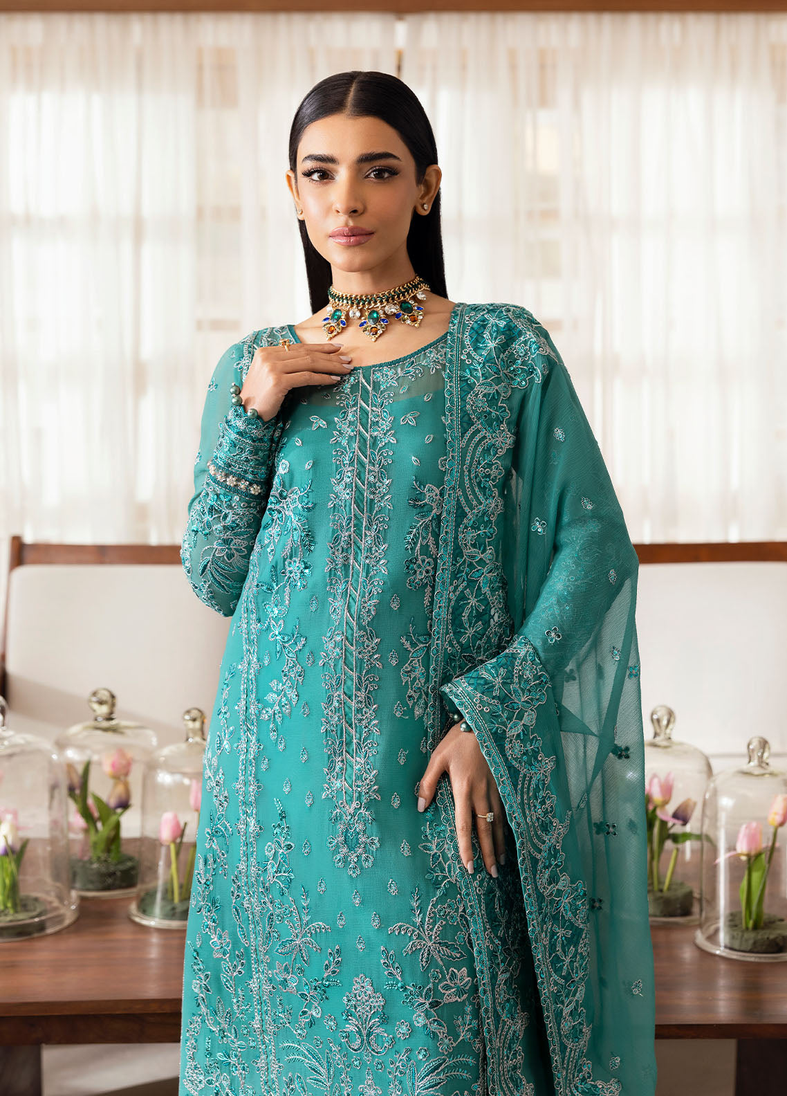 Gulaal | Reverie Embroidered Chiffon | MIRAL - by - Libasekhas UK - Registered Vendor of : Gulaal - 100% Original Designer Dresss