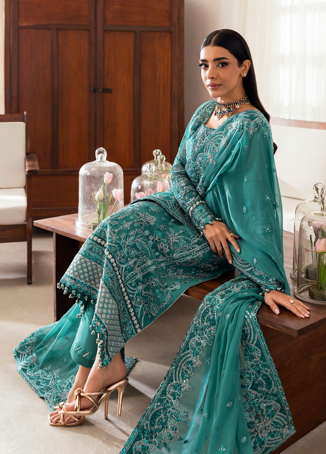 Gulaal | Reverie Embroidered Chiffon | MIRAL - by - Libasekhas UK - Registered Vendor of : Gulaal - 100% Original Designer Dresss