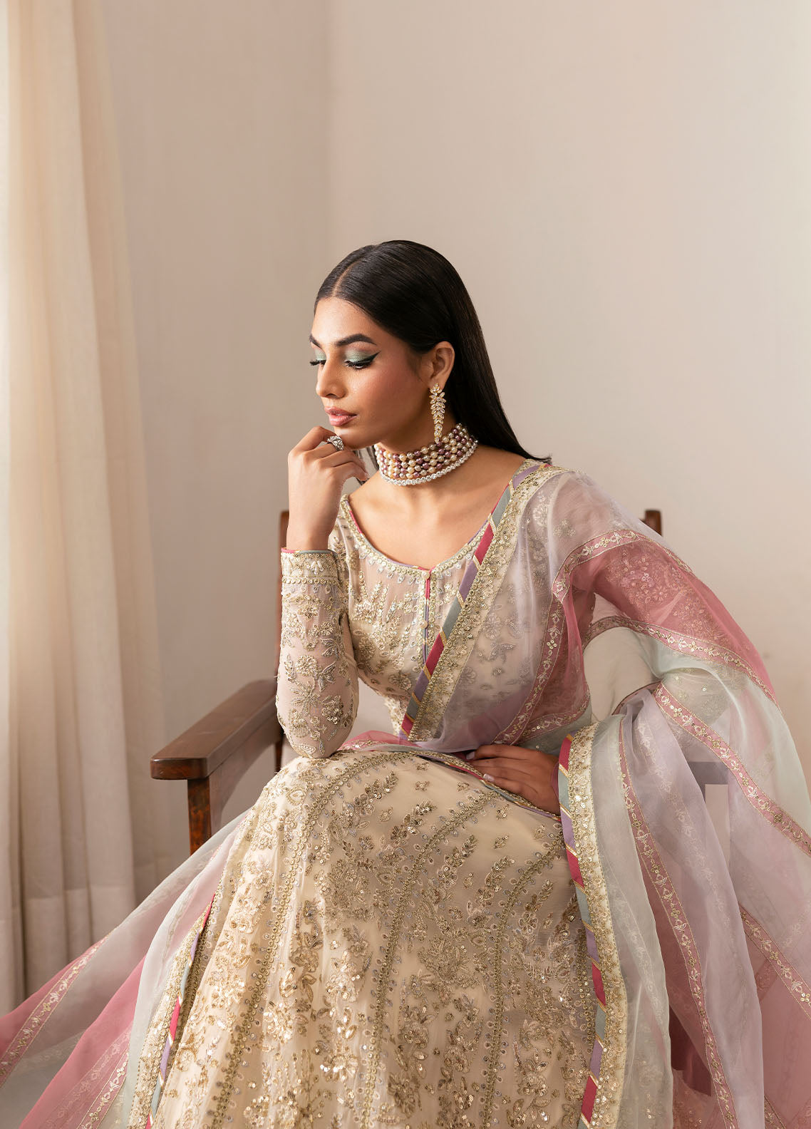 Gulaal | Reverie Embroidered Chiffon | CHIRAGH - by - Libasekhas UK - Registered Vendor of : Gulaal - 100% Original Designer Dresss