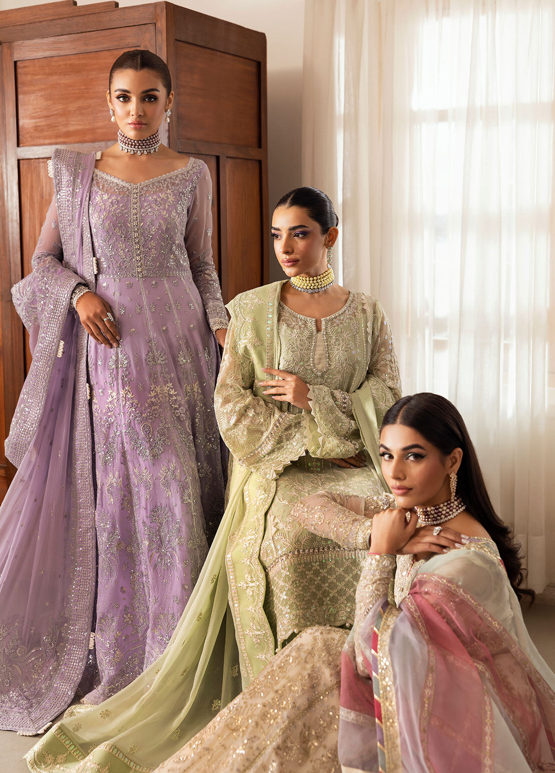 Gulaal | Reverie Embroidered Chiffon | VIRIDA - by - Libasekhas UK - Registered Vendor of : Gulaal - 100% Original Designer Dresss